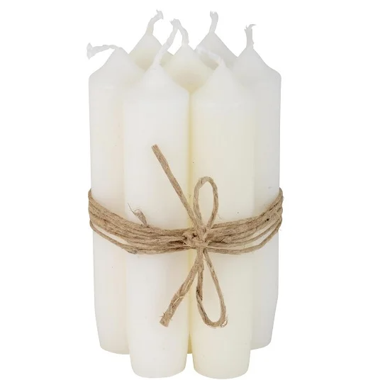 Set of Five Dinner Candles / White
