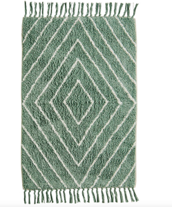 Green Cotton Tufted Bath Mat