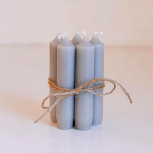 Set of Five Dinner Candles / Grey