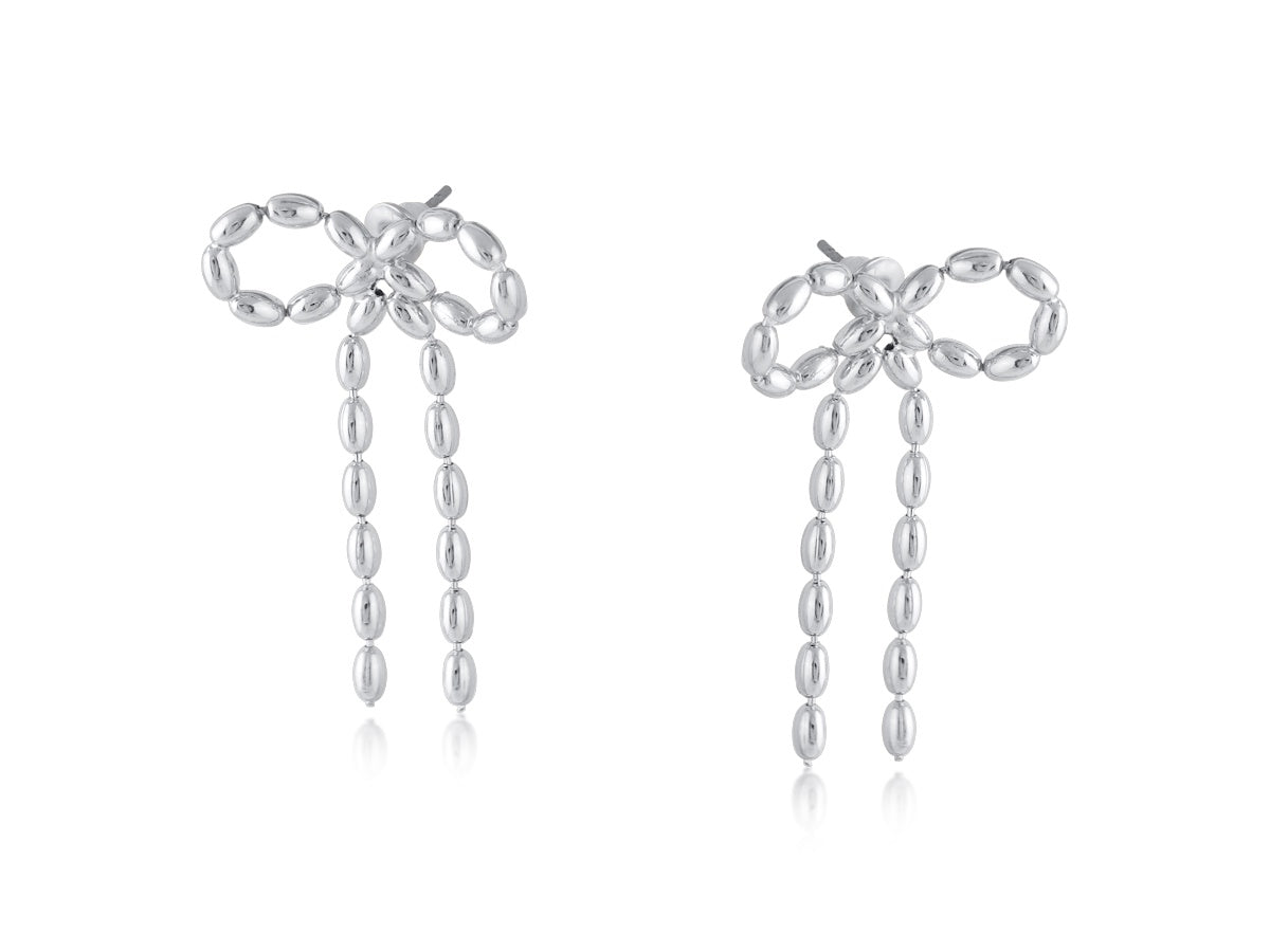 Celine Bow Earrings / Silver