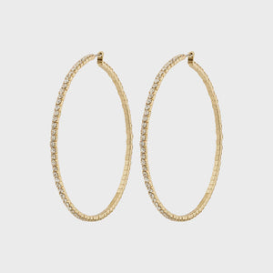 Sidney Over Sized Crystal Hoop Earrings