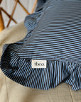 Cotton Ruffle Cushion / Blue Celestial Stripe
