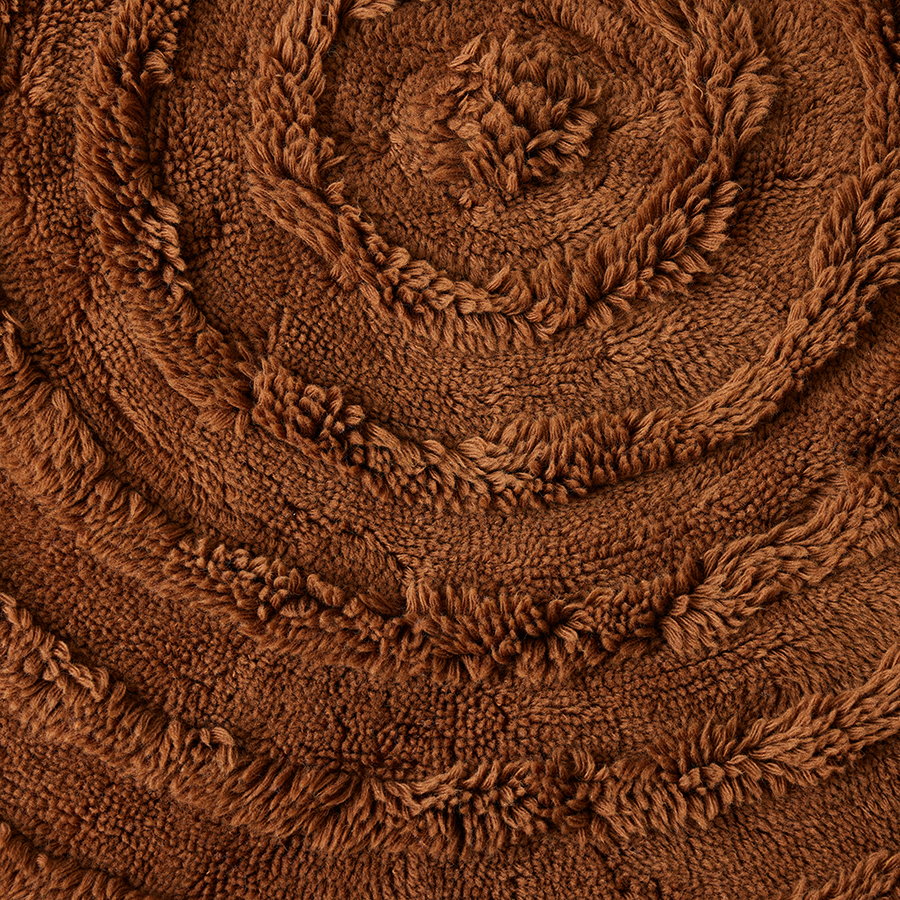 HKliving Round Woolen Rug / Chestnut