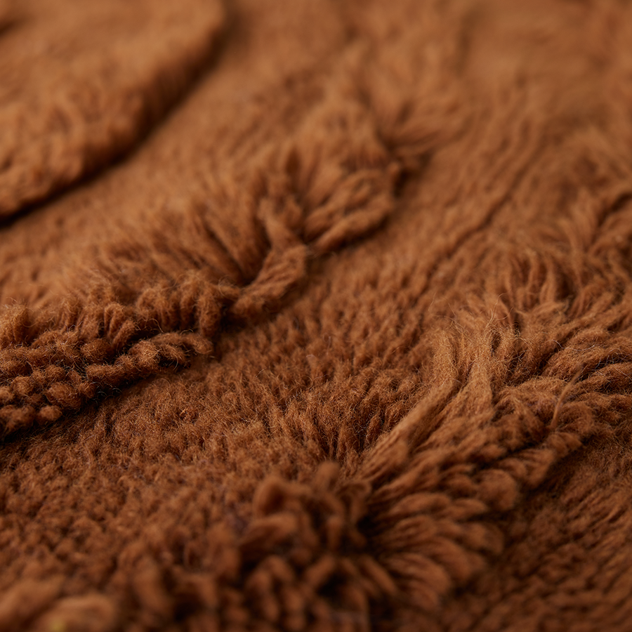 HKliving Round Woolen Rug / Chestnut