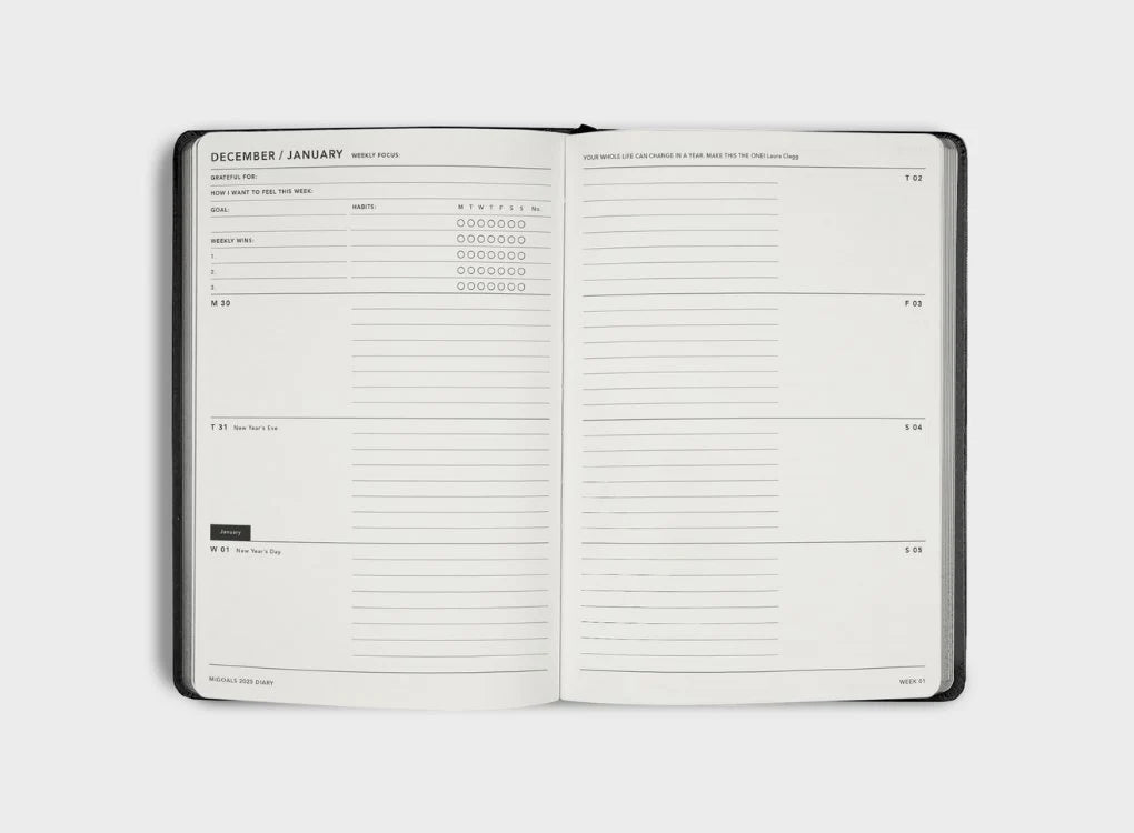 2027 Migoals A5 Diary Weekly Spread / Sea Green