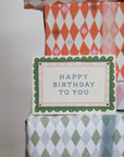 Green Scalloped Border Happy Birthday Card