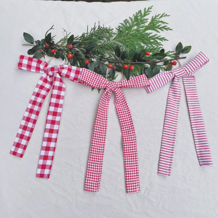 Festive Gingham Bows / Set of 3