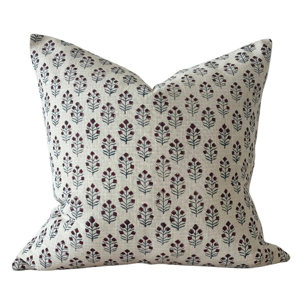 Cotton Cushion Cover / Ivy Floral Print / 45 x 45 cm