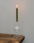 Single Rustic Candle / Moss Green