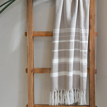 Load image into Gallery viewer, Large Hamman Towel Light Beige Stripe