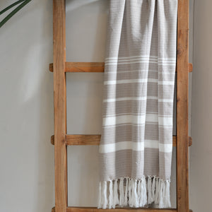 Large Hamman Towel Light Beige Stripe