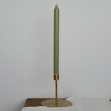 Load image into Gallery viewer, Single Tall Rustic Dinner Candle / Moss Green
