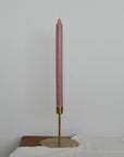 Single Tall Rustic Dinner Candle / Old Rose