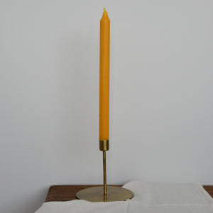 Single Tall Rustic Dinner Candle / Saffron