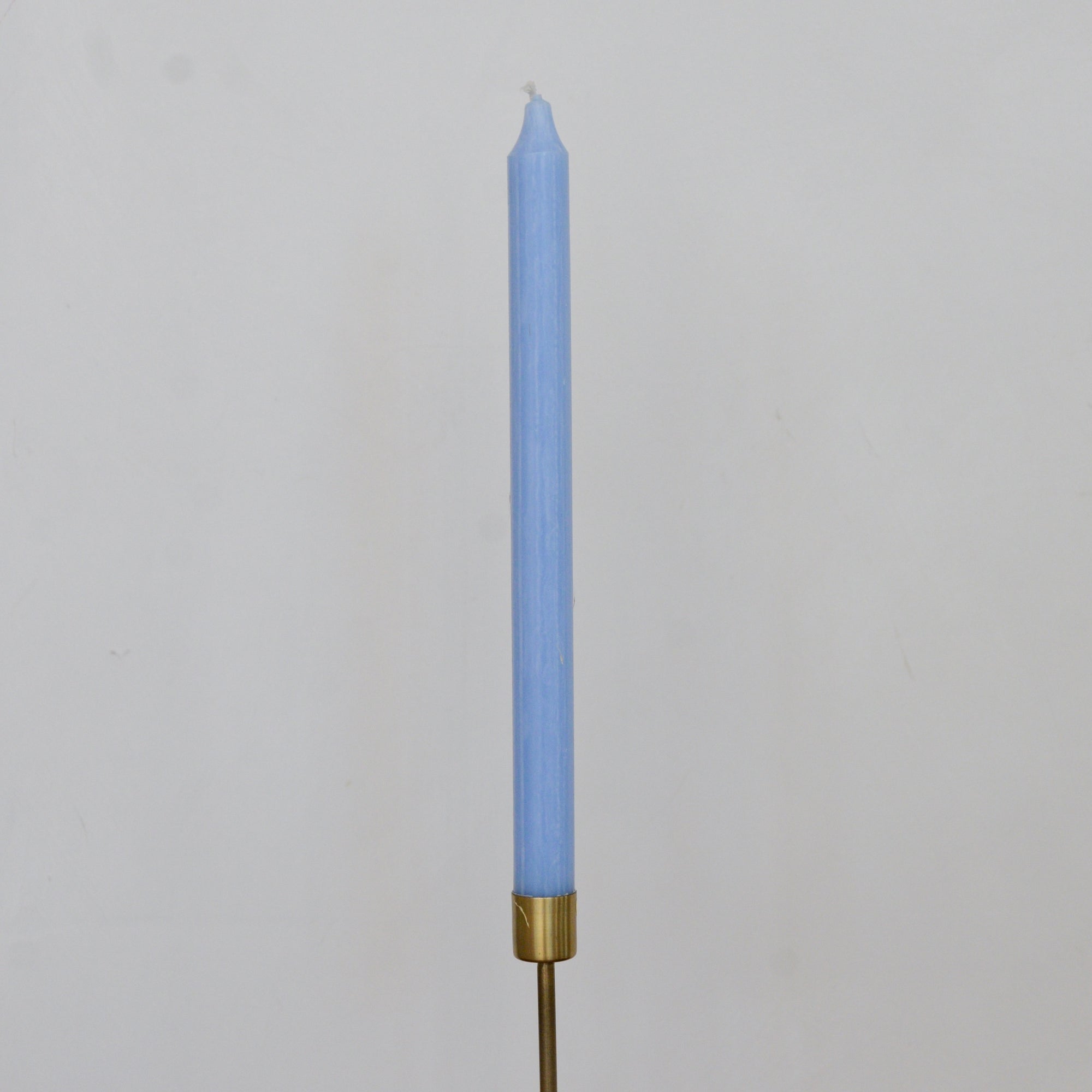 Single Tall Rustic Dinner Candle / Light Blue