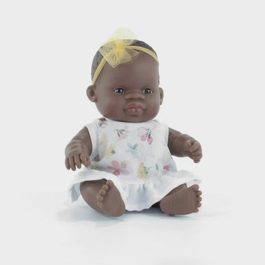 African Baby Girl Doll 21cm / Floral Dress