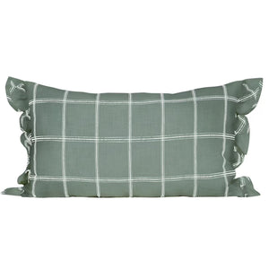 Alma Green Check Cushion / 40 x 60cm