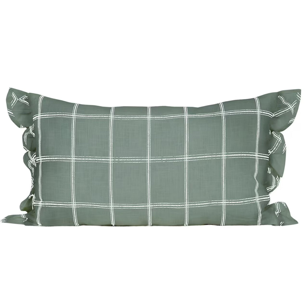 Alma Green Check Cushion / 40 x 60cm