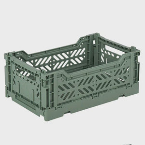 Mini Folding Crate / Almond Green