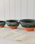 Clay Green Drip Glazed Bowls / Sizes