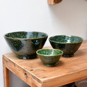 Clay Green Glazed Bowls / Sizes