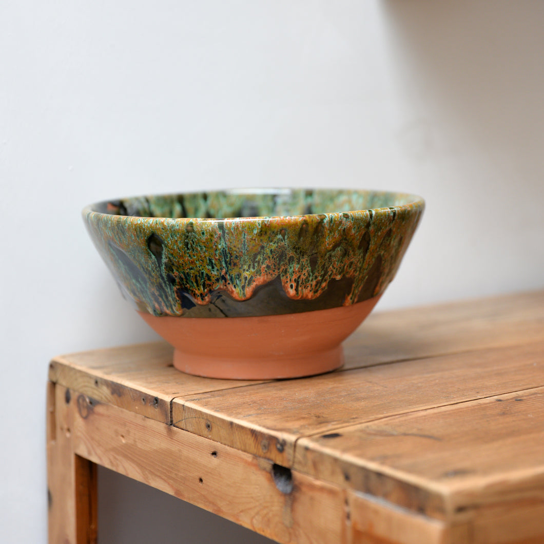 Clay Green Drip Glazed Bowls / Sizes