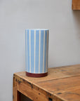 Blue and White Striped Vase