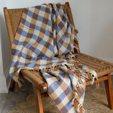 Load image into Gallery viewer, Checkered Throw / Brown Blue