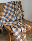 Recycled Cotton Throw / Brown Blue Check