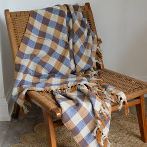 Checkered Throw / Brown Blue