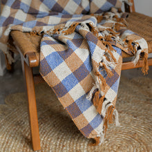 Load image into Gallery viewer, Checkered Throw / Brown Blue