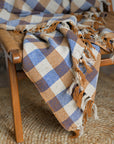 Recycled Cotton Throw / Brown Blue Check