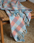 Recycled Cotton Throw / Mint Orange Check