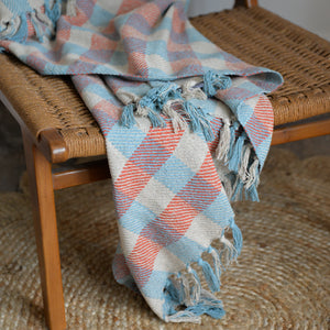 Checkered Throw / Mint Orange