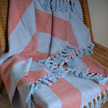 Load image into Gallery viewer, Diagonal Stripe Throw / Amber Blue