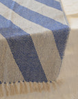 Recycled Cotton Throw / Blue Natural Stripe