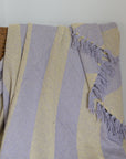 Recycled Cotton Throw / Lilac Diagonal Stripe