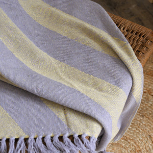 Diagonal Stripe Throw / Violet Yellow