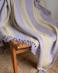Recycled Cotton Throw / Lilac Diagonal Stripe