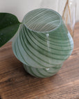Large Glass Mushroom Lamp / Green
