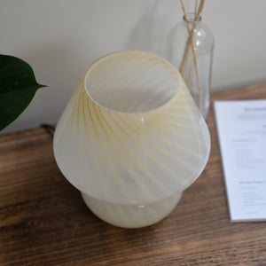 Large Glass Mushroom Lamp / Yellow