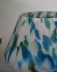 Large Glass Mushroom Lamp / Green Blue Pink