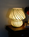 Large Glass Mushroom Lamp / Green