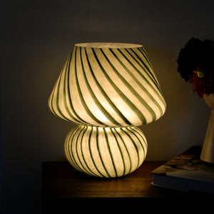 Joyful Glass Mushroom Lamp / Green