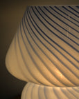 Large Glass Mushroom Lamp / Light Blue