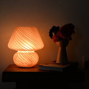 Joyful Glass Mushroom Lamp / Rose