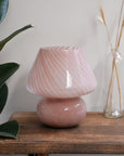 Large Glass Mushroom Lamp / Rose