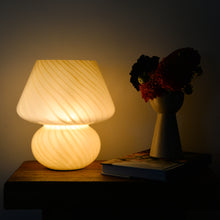 Load image into Gallery viewer, Large Glass Mushroom Lamp / Yellow