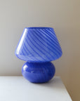 Large Glass Mushroom Lamp / Cobalt
