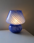 Large Glass Mushroom Lamp / Cobalt